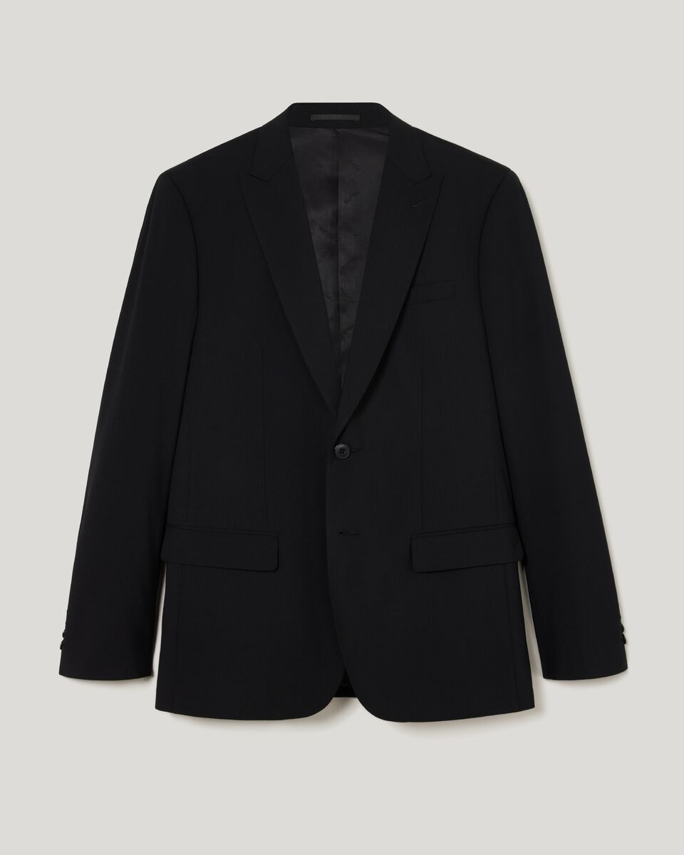 Wool Blend Regular Stretch Premium Tailored Jacket, Black, hi-res